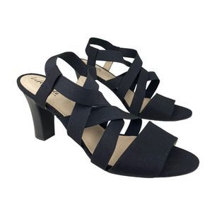 LifeStride Women's Charlotte Black Strappy Heeled Sandals